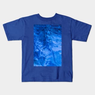 Blue abstract surface from a scratched stonewall Kids T-Shirt